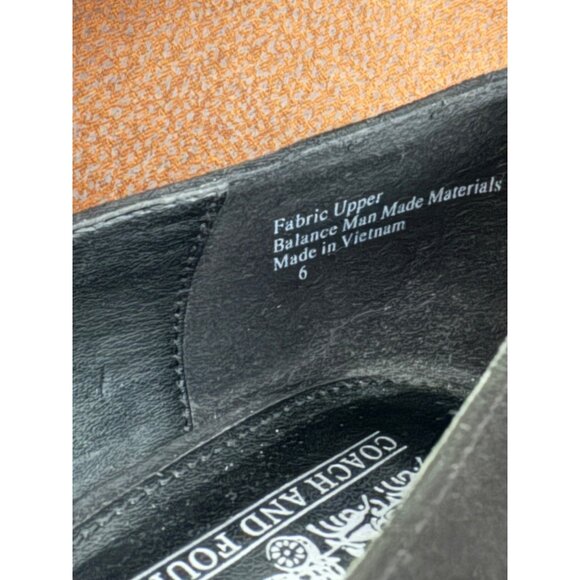 COACH and FOUR Ballet Flats Metallic Sliver Heel Pointed Toe Black Size 6 SlipOn - Picture 9 of 11